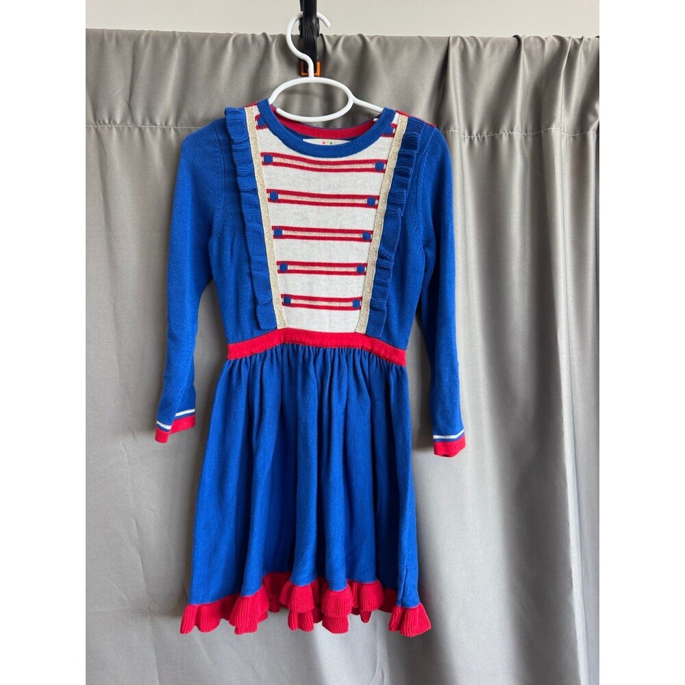 NWOT Mini Boden Nutcracker Knitted Long Sleeve Dress 4/5